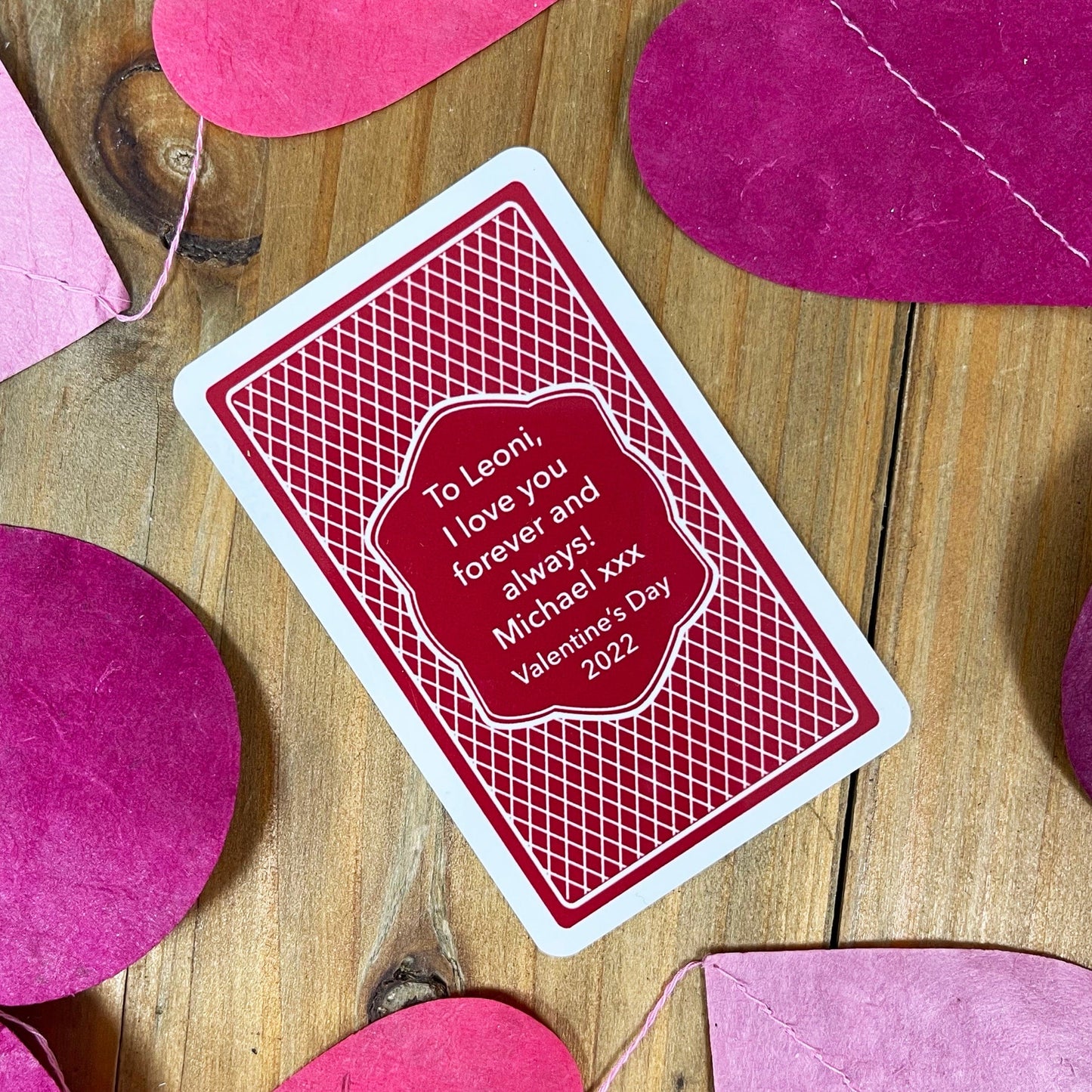 Playing Card 2 of Hearts Personalised Wallet Card Keepsake