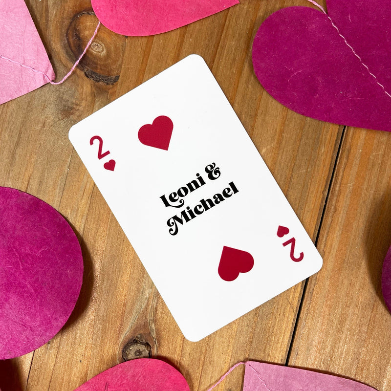 Playing Card 2 of Hearts Personalised Wallet Card Keepsake