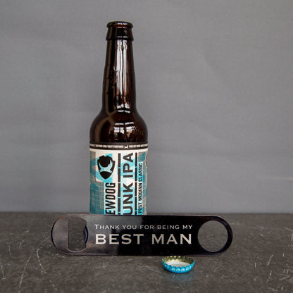Thank You Gift For Wedding Party - Personalised Bar Blade Bottle Opener - Best Man Groomsman Gifts