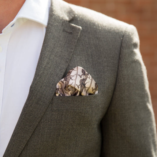 Hipster Gift - Peaky Blinders Horse Racing Inspired Pocket Square - Perfect For Men's Herringbone Suit