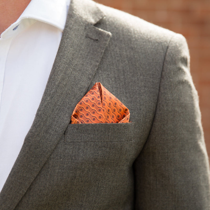 Bike Chain Patterned Personalised Pocket Square