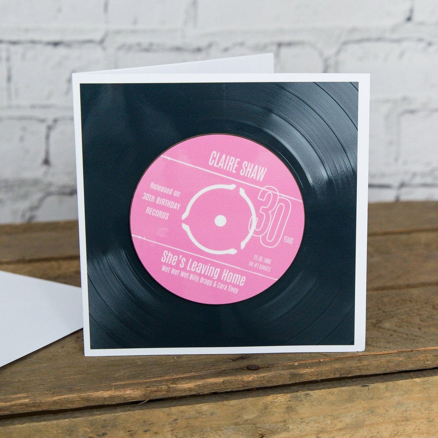 Personalised 30th Birthday Greetings Card Optional Coaster - With Number 1 Single Day Born Or Favourite Song