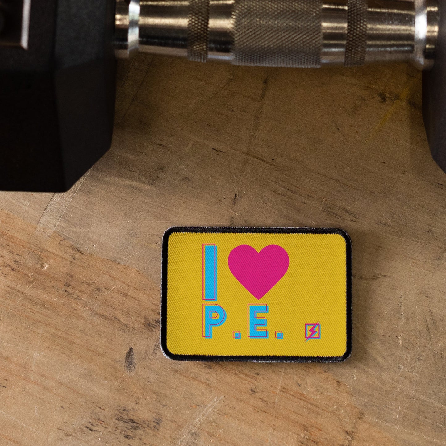I Love P.E. - Fun fitness Velcro Patch