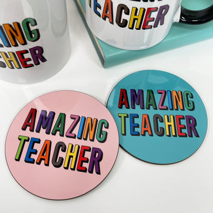 Personalised Amazing Teacher Mug & Coaster Gift Set
