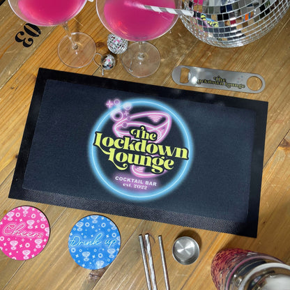 Cocktail Bar Personalised Bar Mat & Coasters