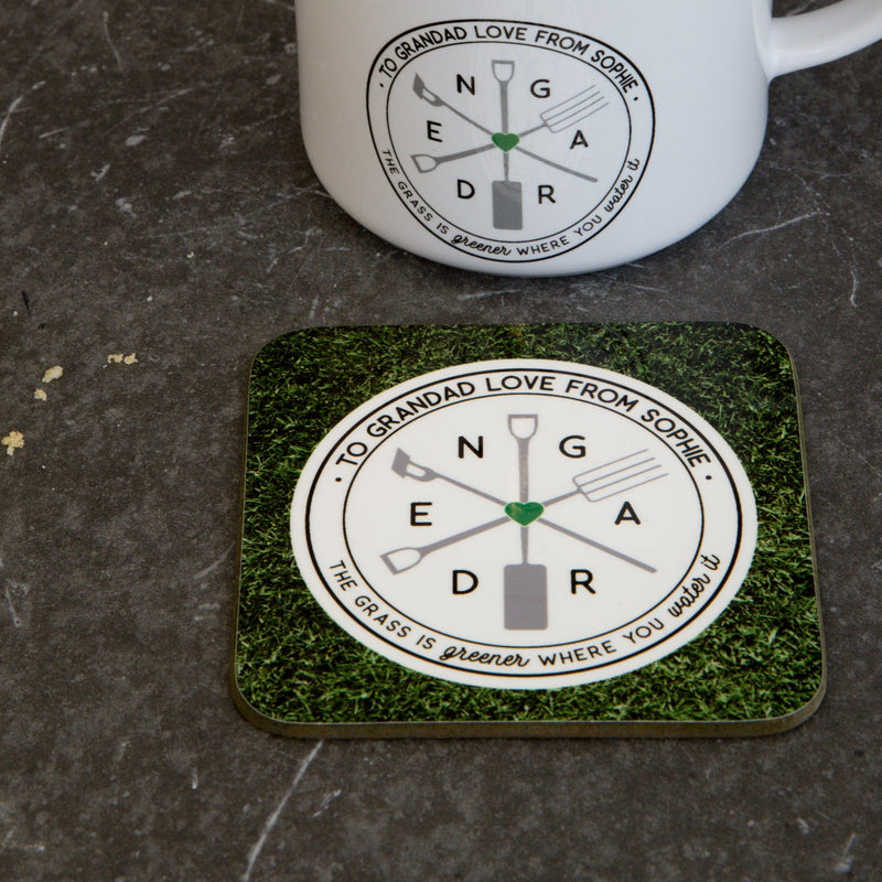 Gardening Gift - Garden Puns 'The Grass Is Always Greener Where You Water It' - Garden Lover Coaster