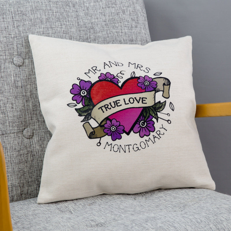 Contemporary Wedding Gift - Sugarskull Daisies And Heart Tattoo Design - Ideal 2nd Or 4th Anniversary Gift