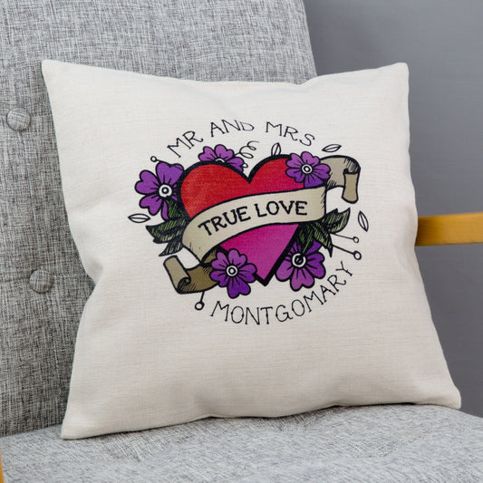 Contemporary Wedding Gift - Sugarskull Daisies And Heart Tattoo Design - Ideal 2nd Or 4th Anniversary Gift