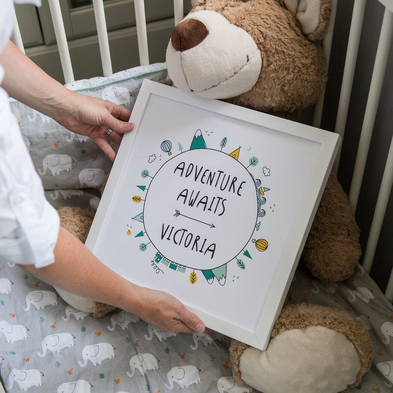 Personalised Children's Bedroom Picture - Adventure Themed Print - Christening Or Birthday Gift