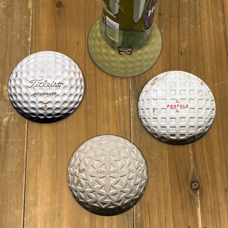 Vintage Golf Ball Coasters Set of 4