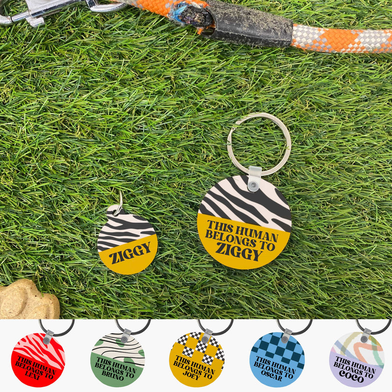 Dog ID Tag Personalised & Matching Key Ring