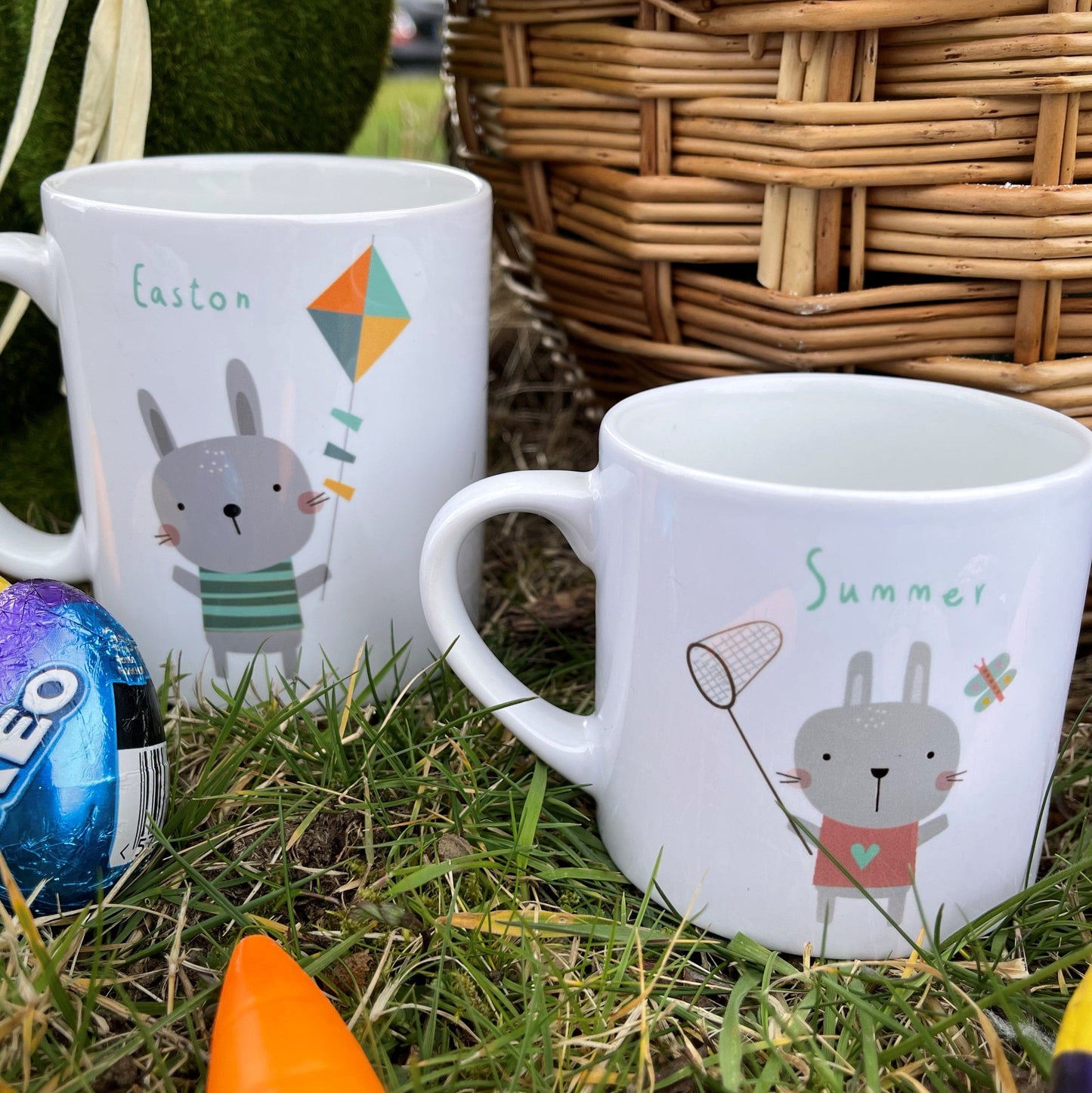 Personalised Easter Kids Gift Mug and Egg Set - Bunny Print
