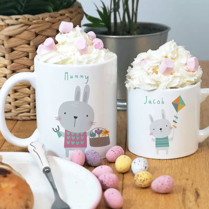 Easter Bunny Rabbit Matching Family Mug Set