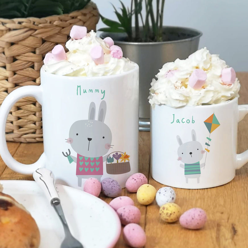 Easter Bunny Rabbit Matching Family Mug Set