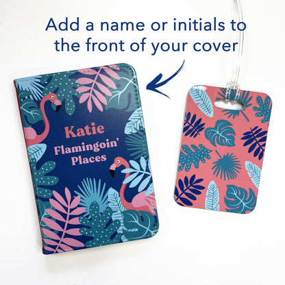 Flamingo Personalised Passport Cover & Luggage Tag Gift Set