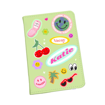 Funky Personalised Passport Holder & Luggage Tags Gift | Fun Travel Stickers Custom Set for Her