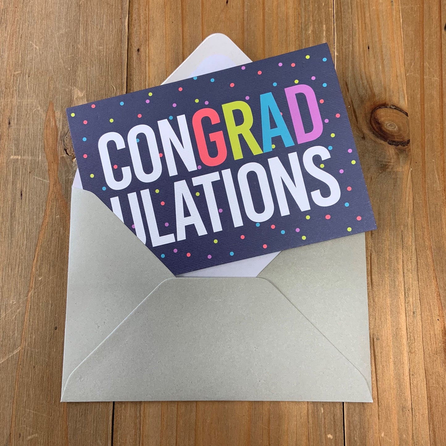 ConGRADulations Graduation Celebration Card & Pin Badge | University Degree Congratulations Greetings Card UK Design