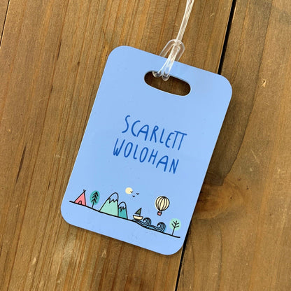Toddler Or Kids Gift - Adventure Themed Bag Tags For New School Term Or Holiday - Personalised For Child