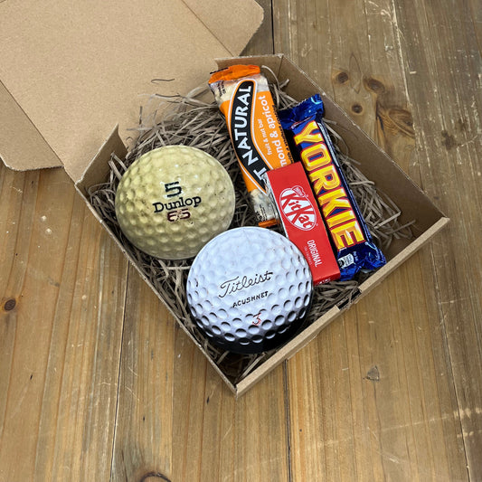 Golf Ball Coasters and Pub Snacks Gift Set