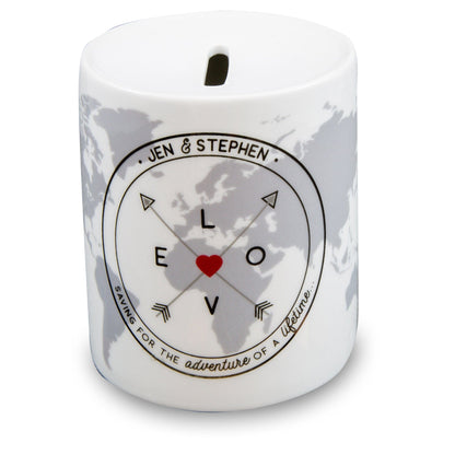 Couples Saving Fund Money Box - New Home Or Adventure Couple Gift - Newly Wed Savings Jar Present