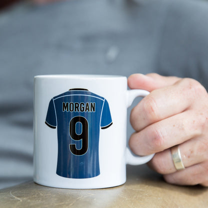 Custom Team Kit Colours Mug - Any Sport Or Football Strip Design "Man Of The Match" Back - Gift For Dad