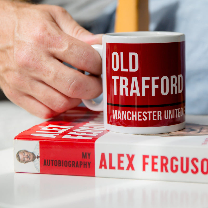 Football Stadium Street Sign Or Other Custom Club Location - Mug In Team Colours - Personalised Sport Gift