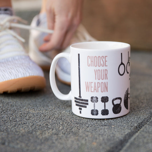 Pre Workout Mug - Choose Your Weapon Gym Equipment Personalised - Crossfitter Fitness Torture Mug Gift