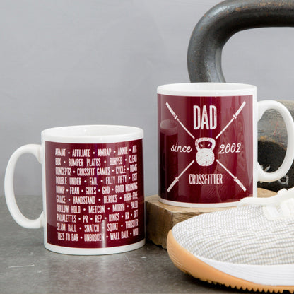 Crossfit terms mug - fun personalised gift for crossfitter - gym talk terminology secret santa