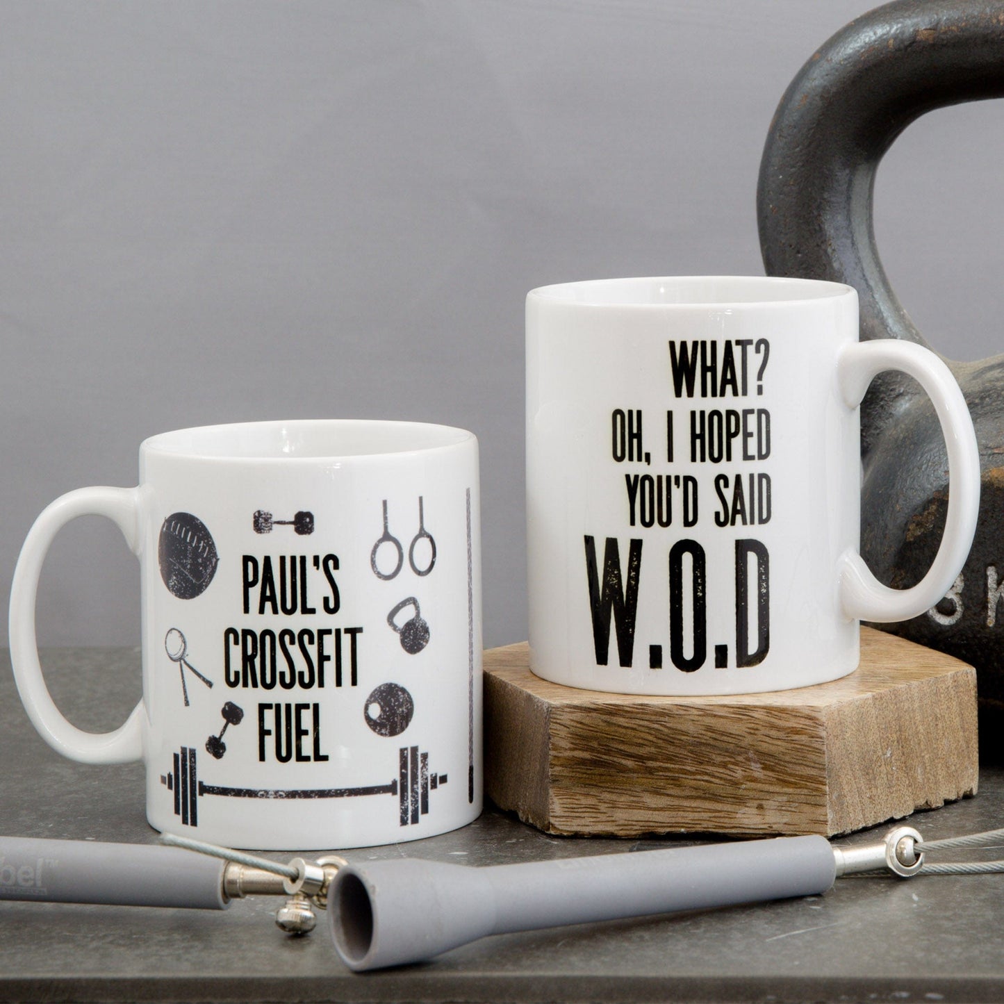 Fun crossfit athlete gift mug - What? I hoped you'd said WOD - fun workout gym mug secret santa