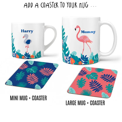 Flamingo Mug Set Personalised Gift For Families - Matching Flamingoes Mugs