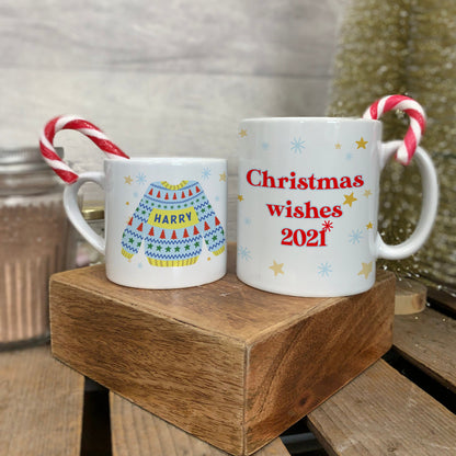 Bright Ugly Christmas Jumper Mug Set 'Merry & Bright'