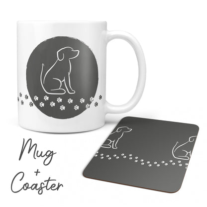 Personalised Whippet Mug & Coaster Dog Gift Set
