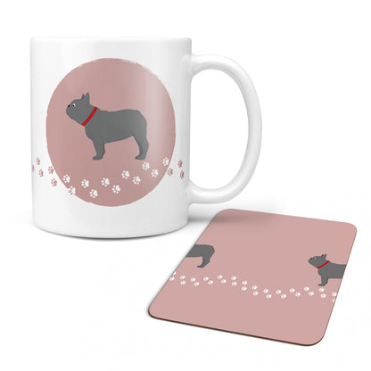 Personalised French Bulldog Mug & Coaster Dog Gift Set