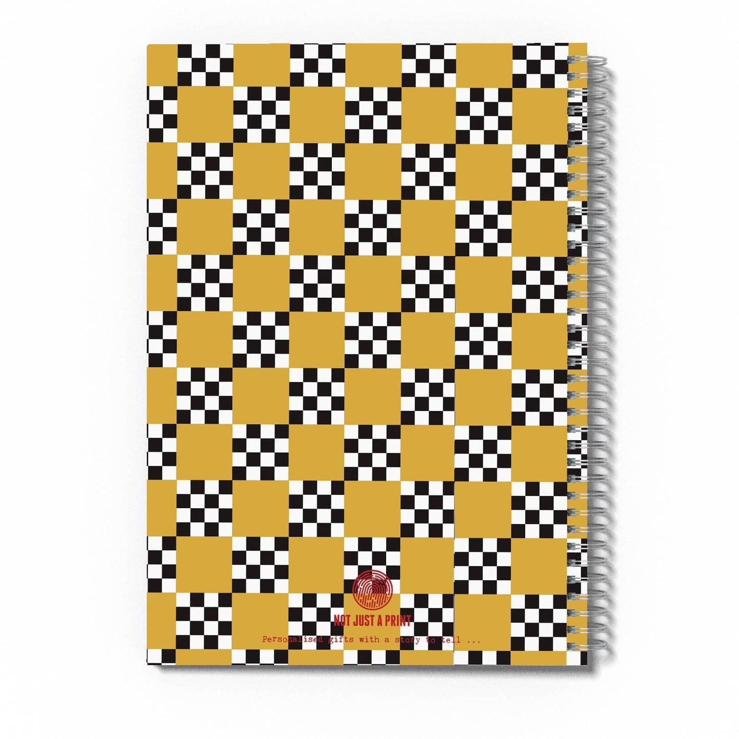 Personalised 90s Check Print A5 Spiral Bound Notebook