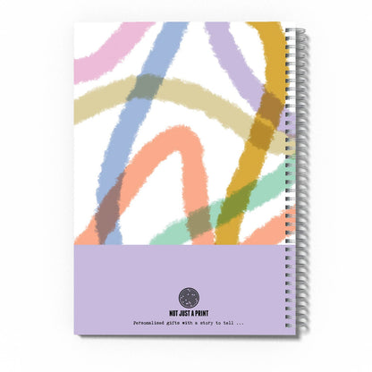 Personalised Pastel Chalk Print A5 Spiral Bound Notebook