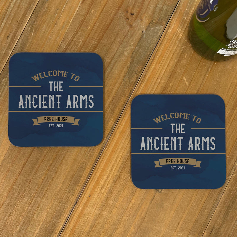Vintage Home Bar Accessories - 2 Coaster Set