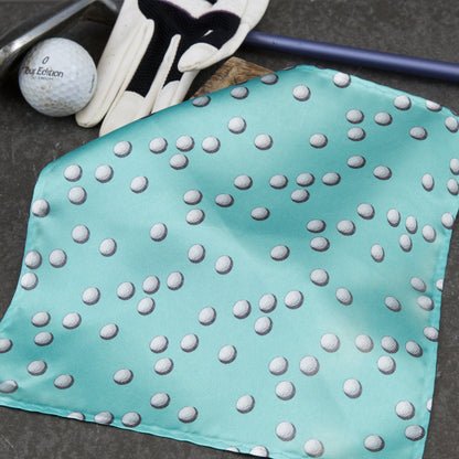 Menswear Personalised To His Sport - Golf Ball Themed Pocket Square - Gift For Golfer Or Stag Do