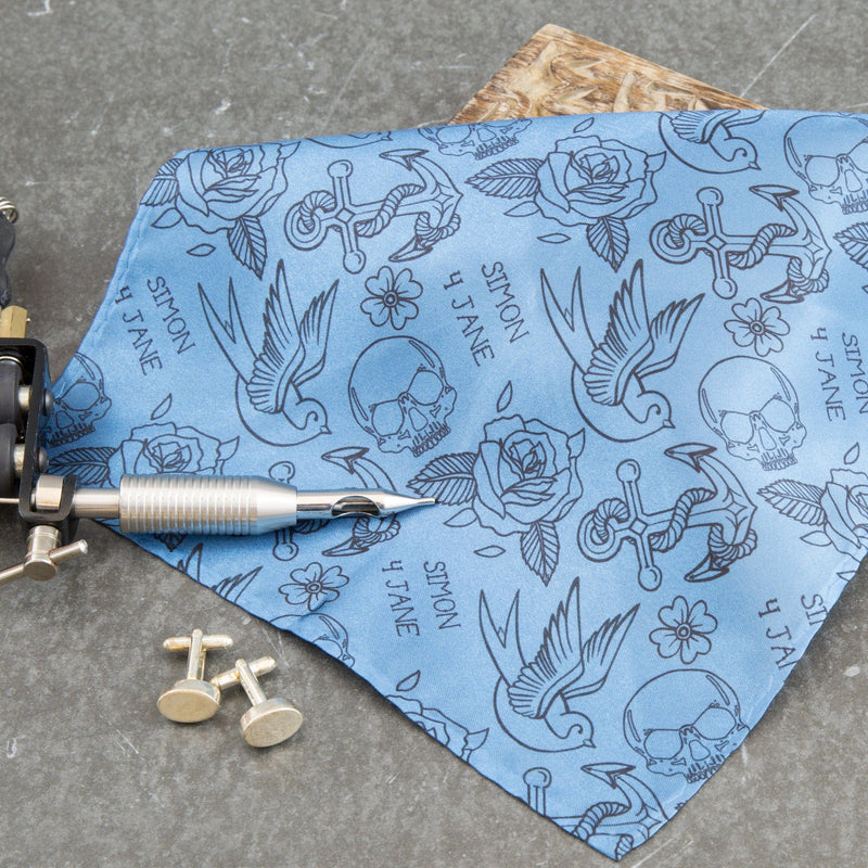 Tattoo Inspired Personalised Pocket Square