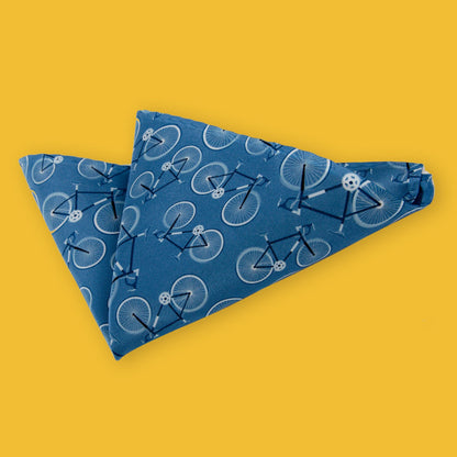 Road Cycling Gift For Him - Hipster Pocket Square Featuring Bicycle Pattern - Personalise For Birthday