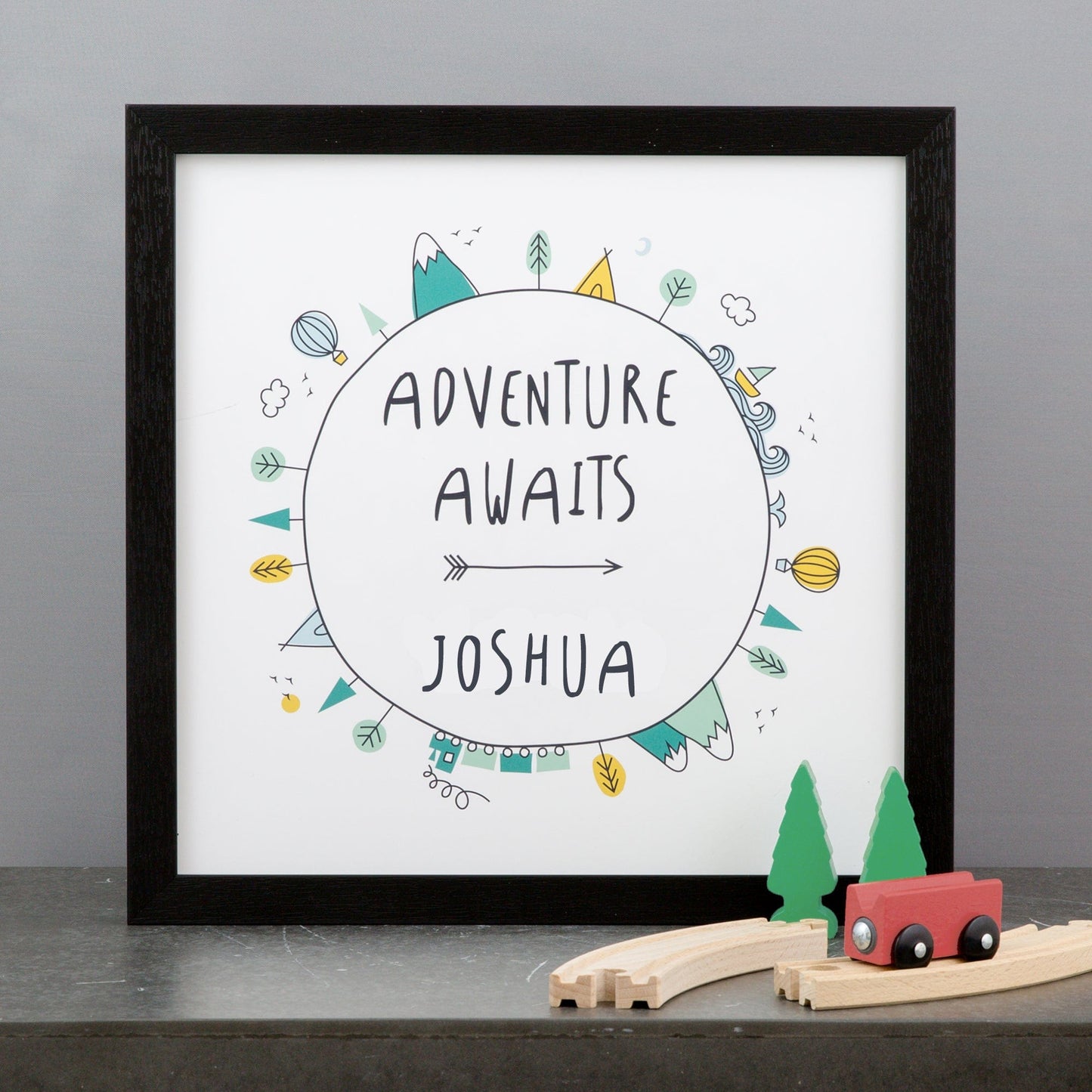 Personalised Children's Bedroom Picture - Adventure Themed Print - Christening Or Birthday Gift