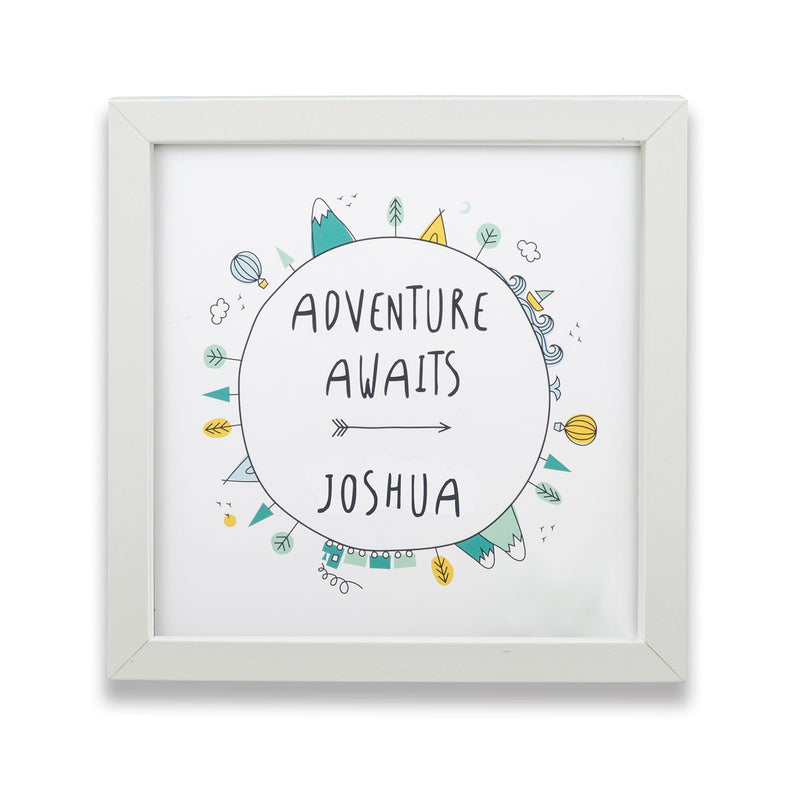 Personalised Children's Bedroom Picture - Adventure Themed Print - Christening Or Birthday Gift