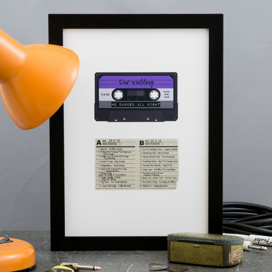 Retro Gift For 30th 40th Birthday - Mix Tape With Song List Personalised - Vintage Music Present