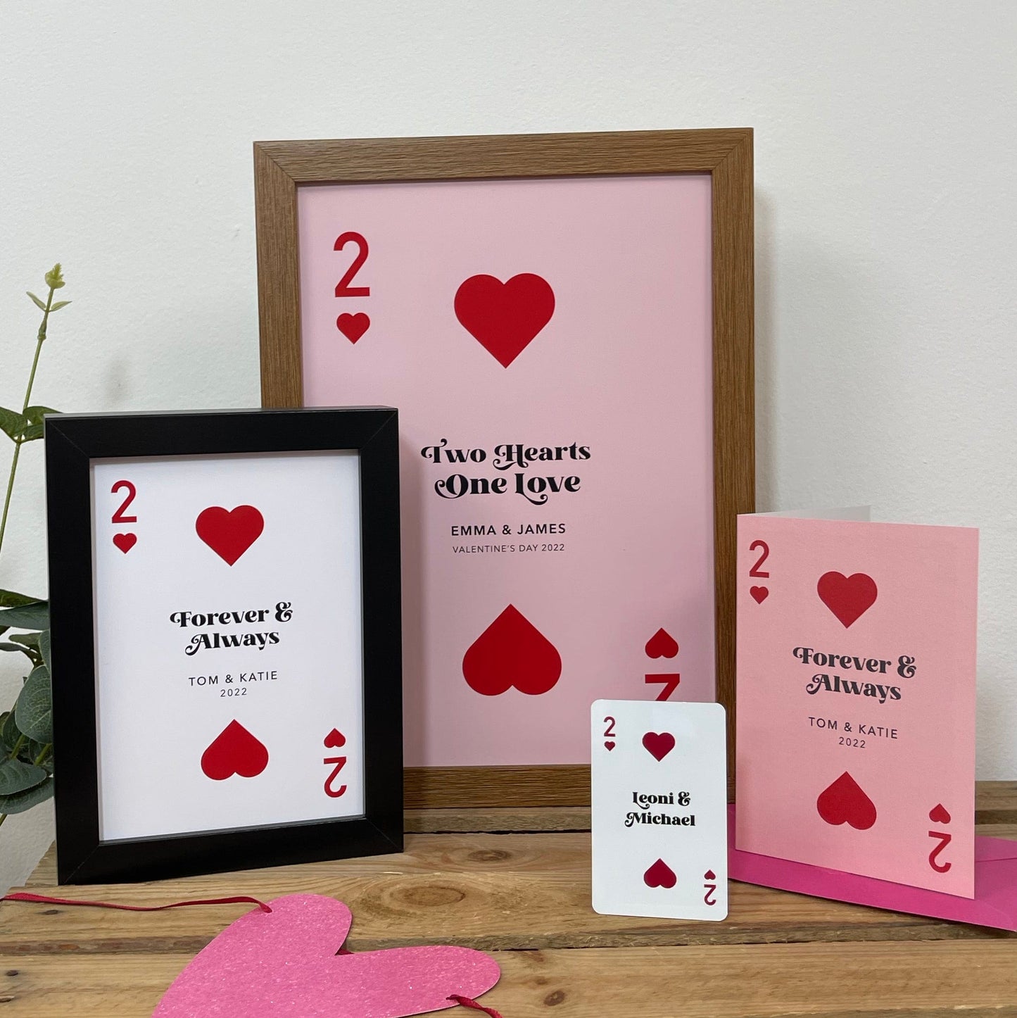 Playing Card 2 of Hearts Personalised Wallet Card Keepsake