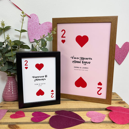 Personalised '2 of Hearts' Playing Card Print