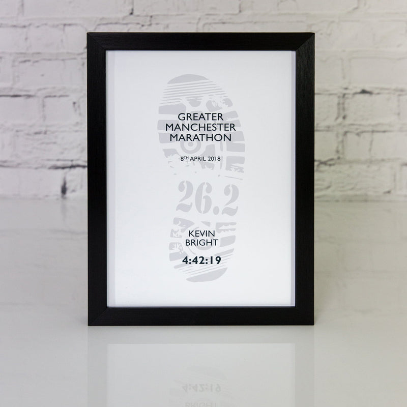 Running Race Result Personalised Poster Framed - Any Run With Name And Time - Ideal Gift For Him