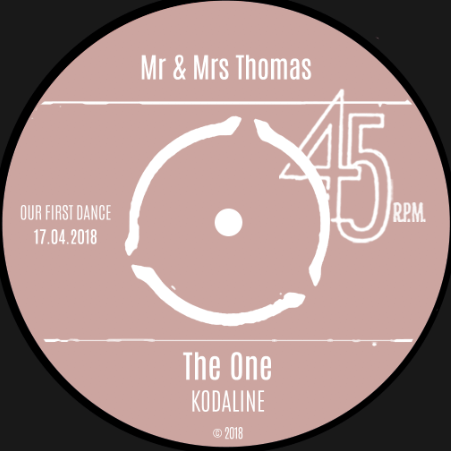 Real 7 inch Vinyl Record with personalised label framed