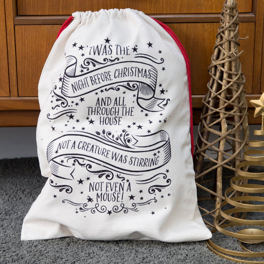 Traditional personalised santa sack - 'Twas the night before Christmas' - Chirstmas Eve Box alternative