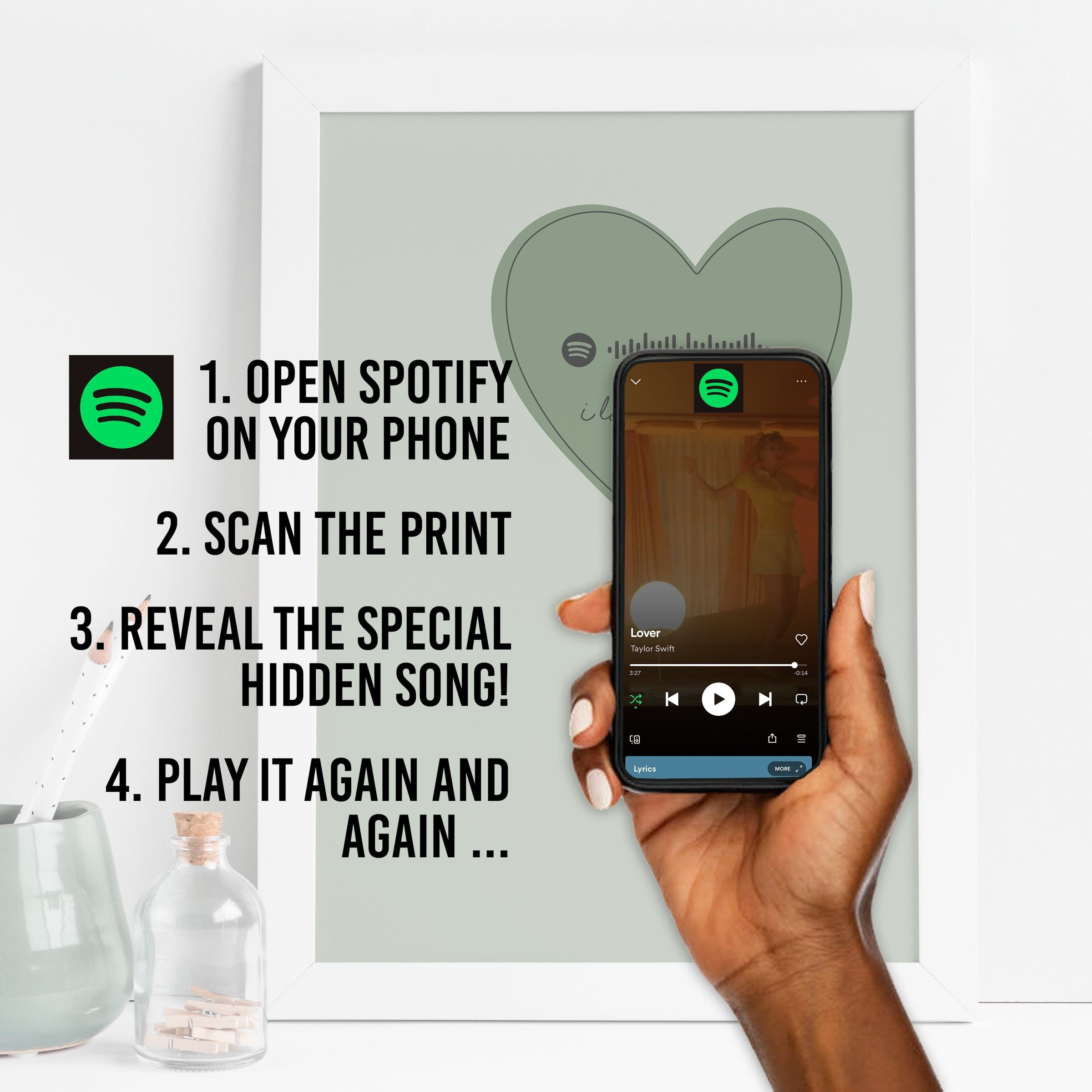 Music Lover Gift | Spotify Song Code | Unique Personalised Song Print ...