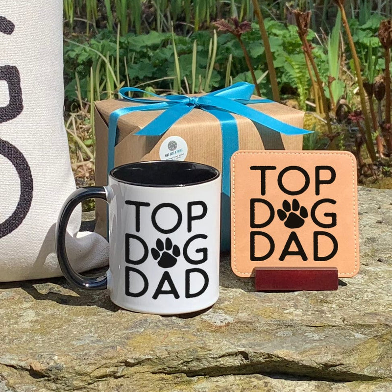 Personalised Top Dog Dad Mug and Coaster Set