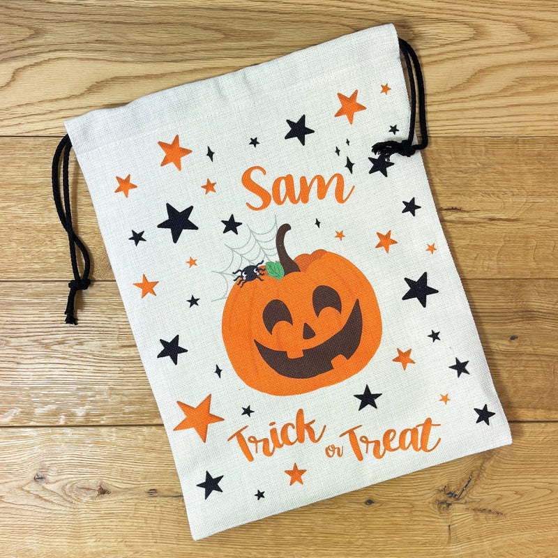Personalised Trick or Treat Swag Bag | Cute Halloween Pumpkin Characters